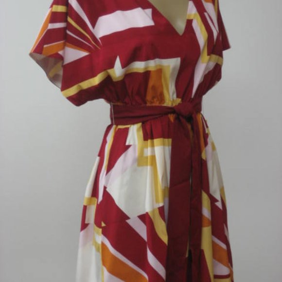 ALICE + OLIVIA Silk Double V Neck Mini Dress Small - Picture 2 of 6